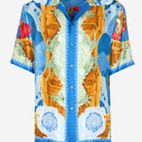 Camicia in twill di seta stampata 1003926 1A160955X000 VERSACE 