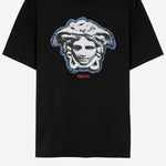 T-SHIRT IN COTONE CON STAMPA LOGO 1013302 1A167531B000 VERSACE 