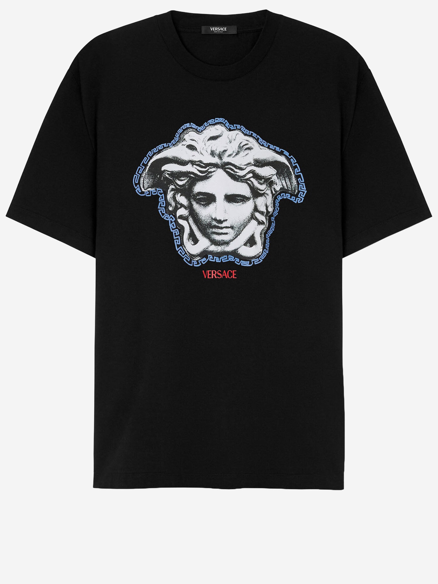 T-SHIRT IN COTONE CON STAMPA LOGO 1013302 1A167531B000 VERSACE 