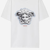 T-SHIRT IN COTONE CON STAMPA LOGO 1013302 1A167531W000 VERSACE 
