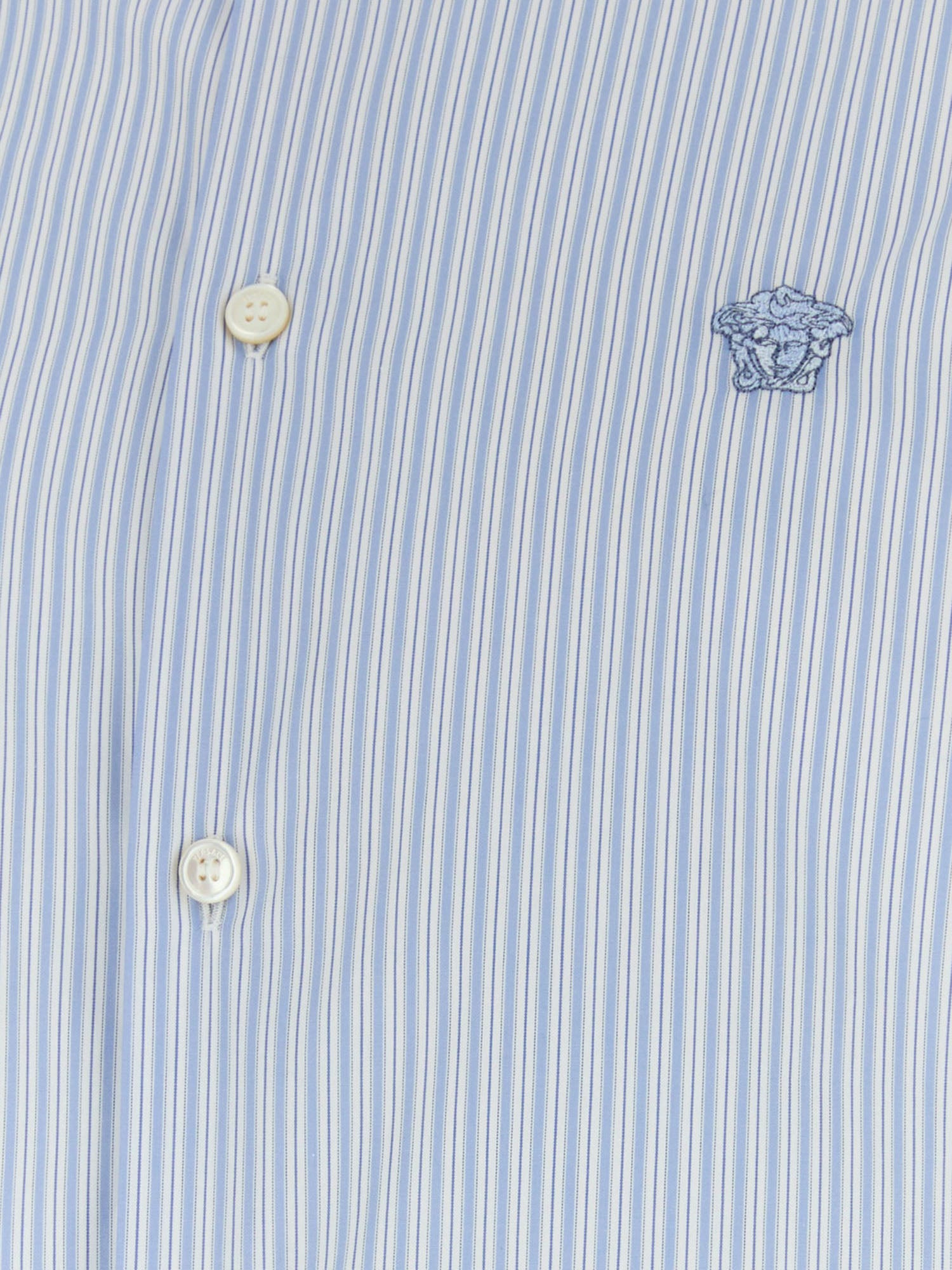 CAMICIA IN COTONE A RIGHE CON LOGO 1018874 1A164762VM60 VERSACE 