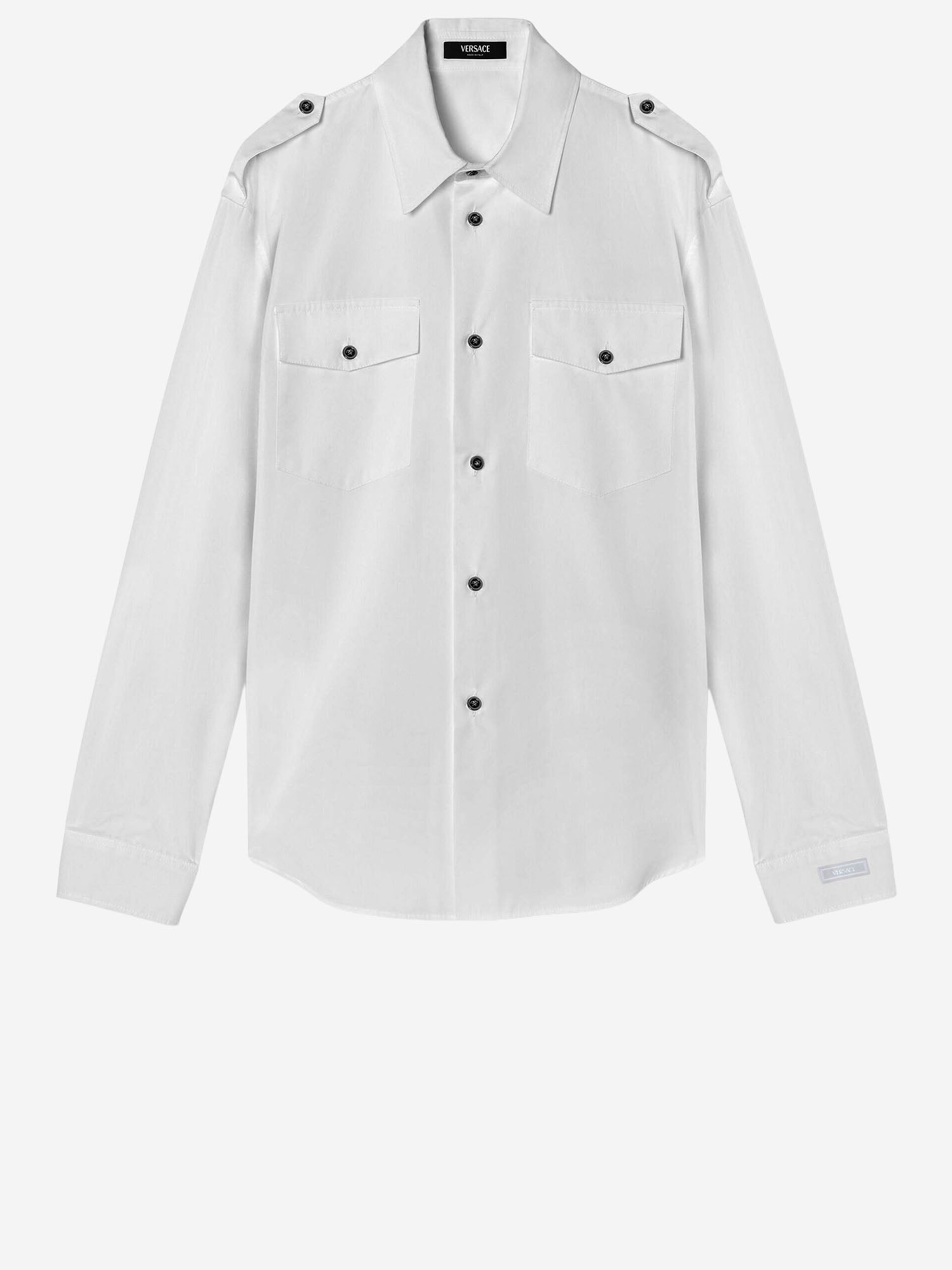 CAMICIA IN  COTONE CON BOTTONI A CONTRASTO 1019892 1A147481W000 VERSACE 