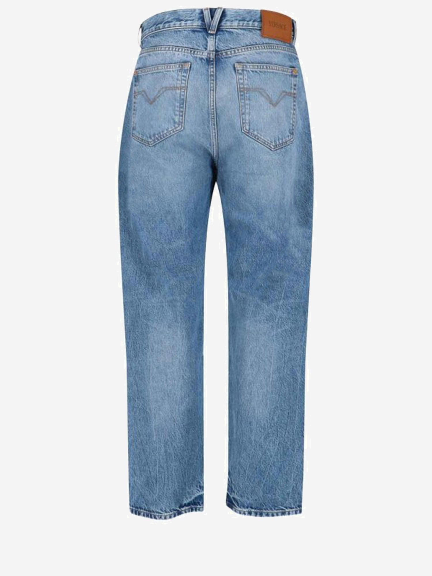 JEANS IN COTONE CON DETTAGLIO LOGO 1020576 1A163861D190 VERSACE 