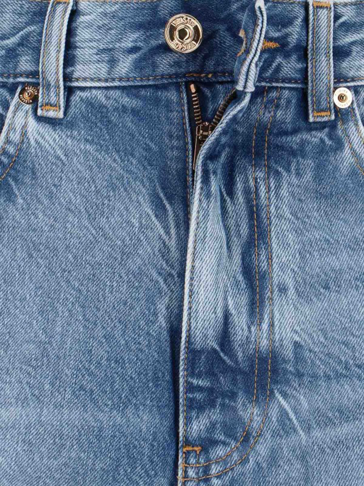 JEANS IN COTONE CON DETTAGLIO LOGO 1020576 1A163861D190 VERSACE 