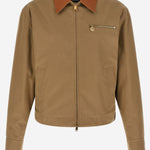 GIACCA IN COTONE CON COLLETTO A CONTRASTO 1022244 1A168021KM00 VERSACE 