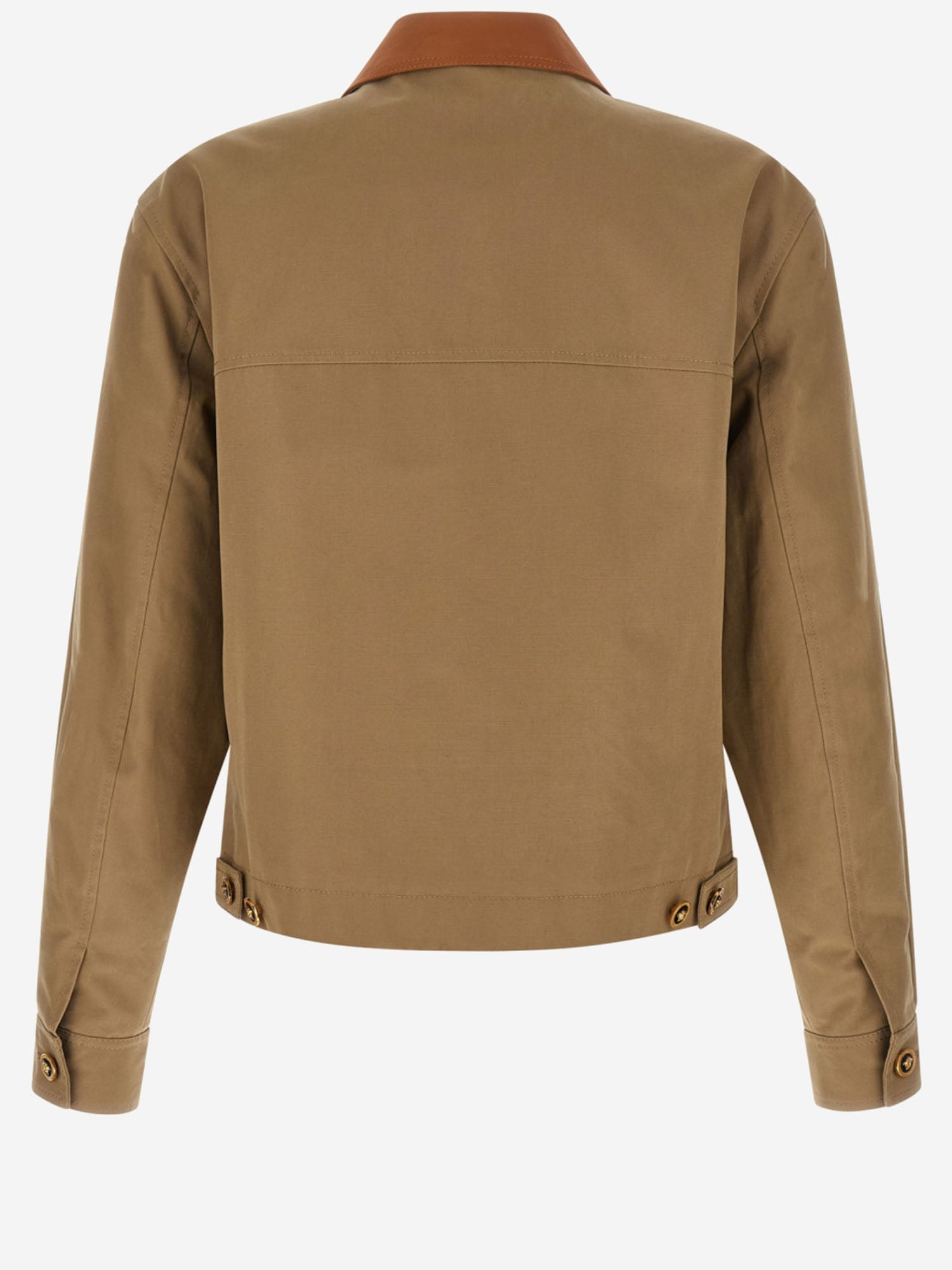 GIACCA IN COTONE CON COLLETTO A CONTRASTO 1022244 1A168021KM00 VERSACE 