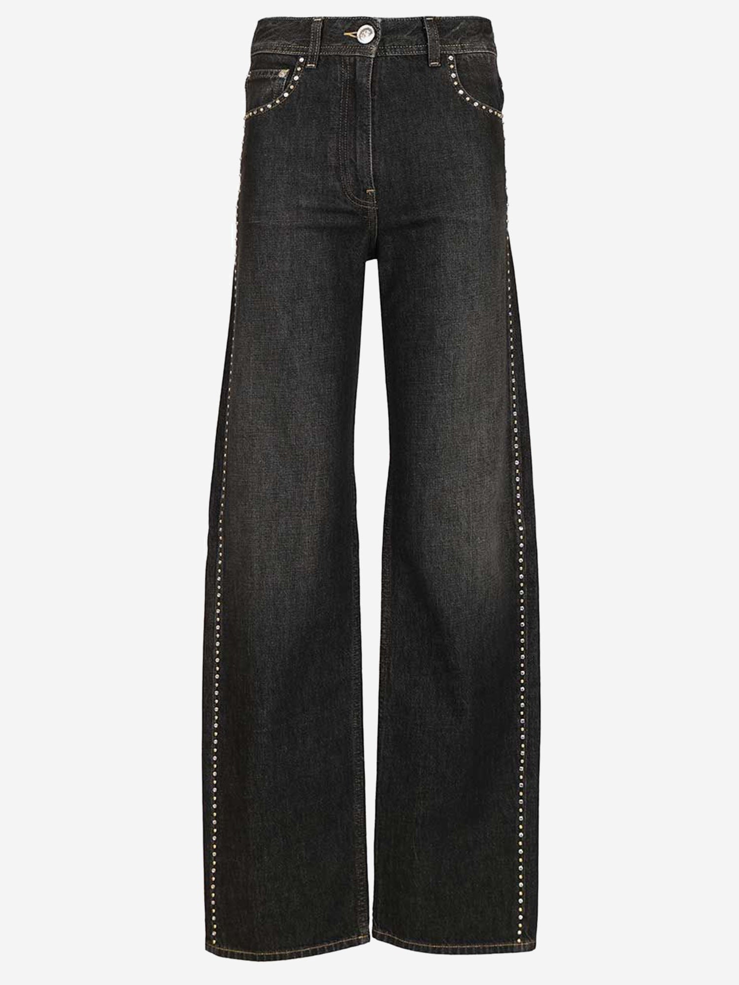 JEANS IN COTONE CON BORCHIE 1022452 1A164771D040 VERSACE 