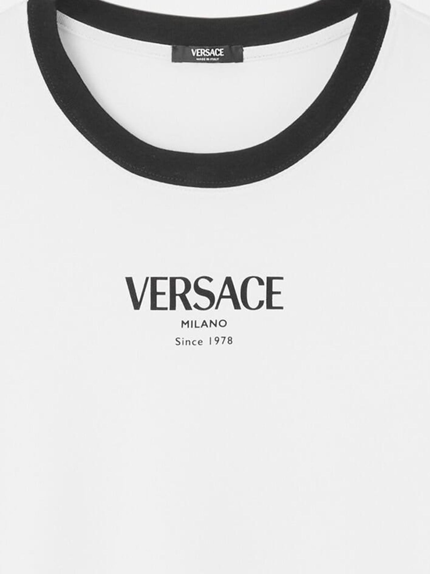 T-SHIRT IN VISCOSA STRETCH 1022656 1A166852W020 VERSACE 