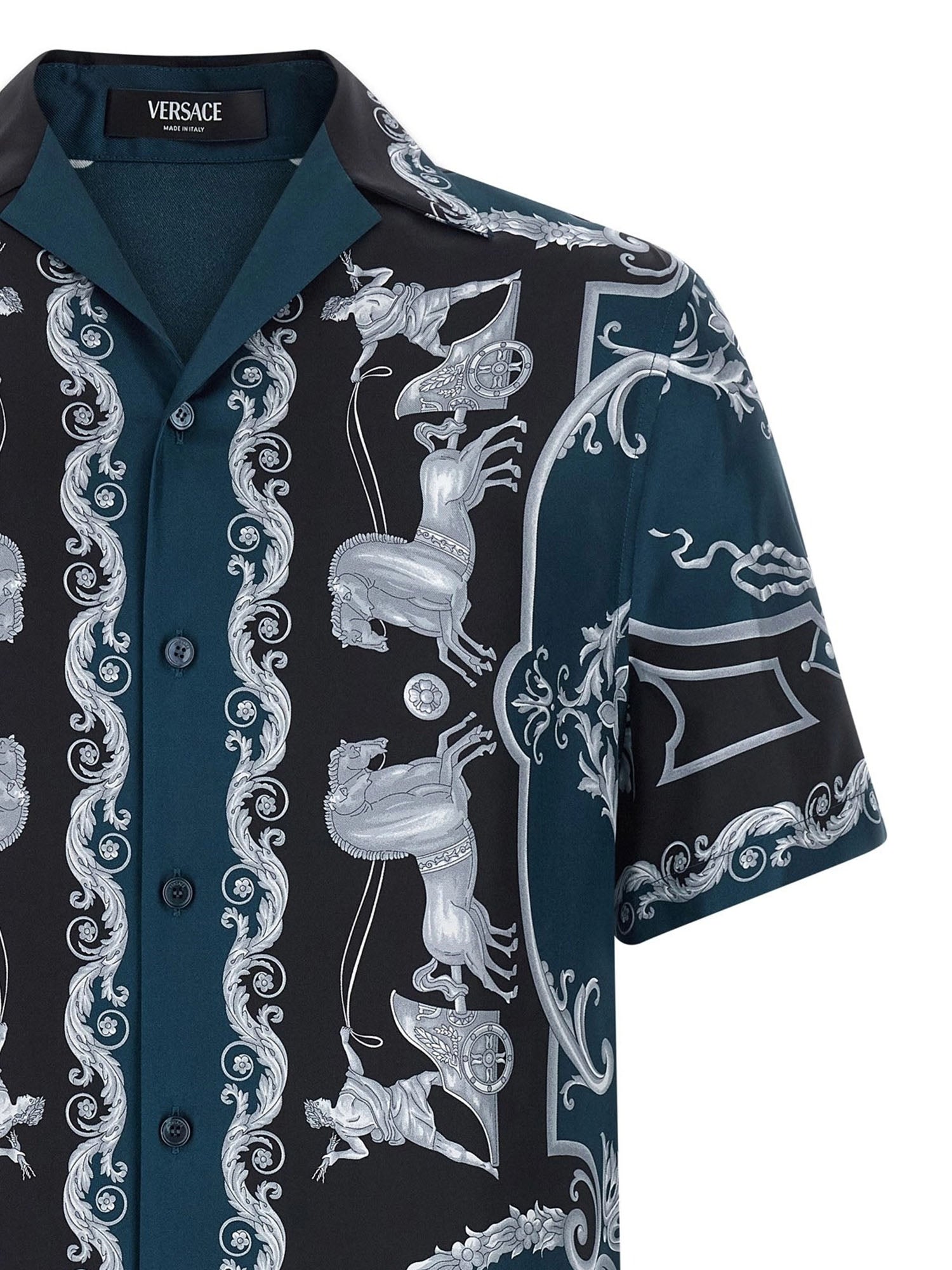 Camicia in twill di seta stampata 1022740 1A160965BE50 VERSACE 