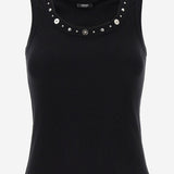 TOP IN COTONE STRETCH CON BORCHIE 1023209 1A172211B000 VERSACE 