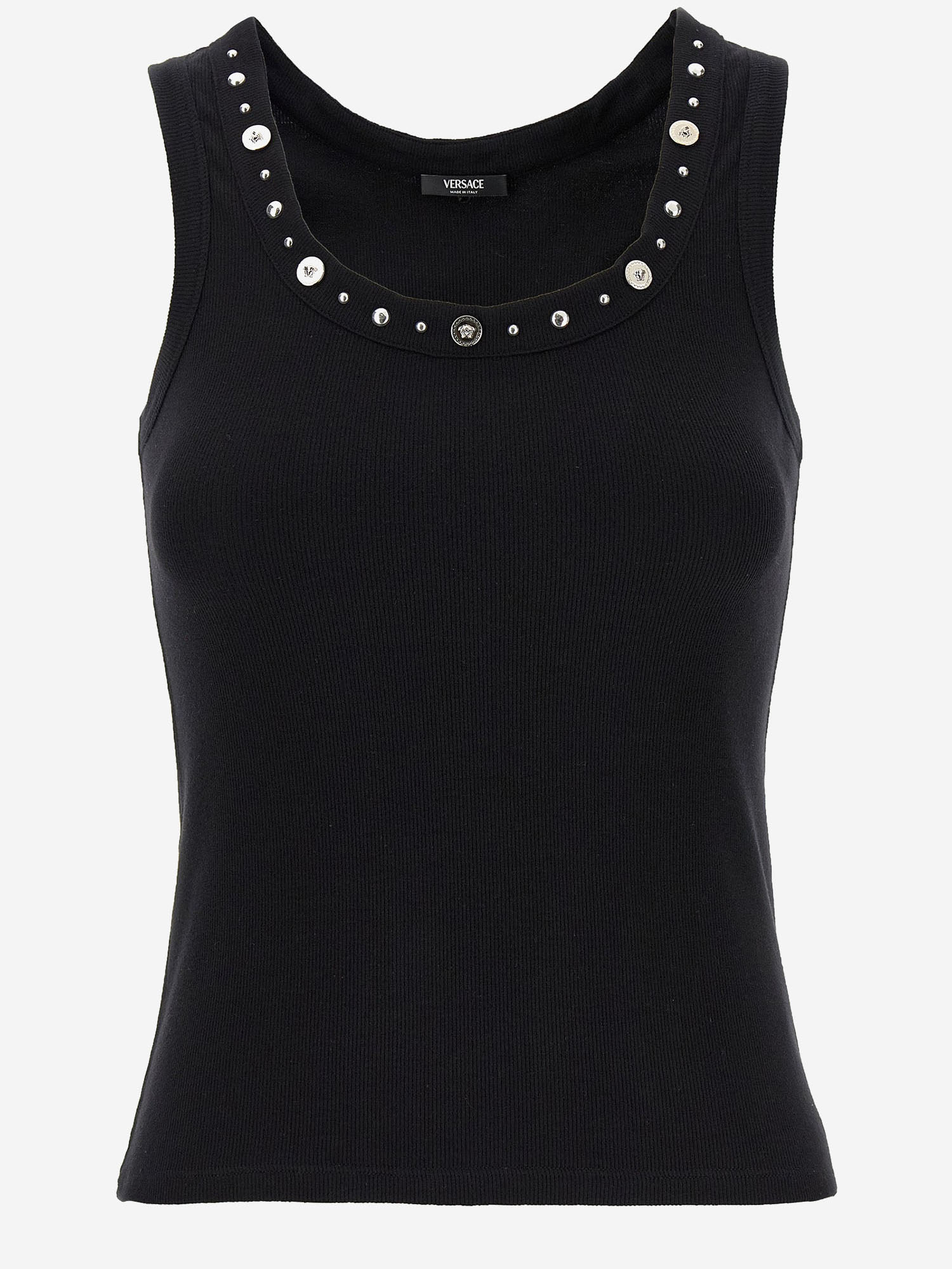 TOP IN COTONE STRETCH CON BORCHIE 1023209 1A172211B000 VERSACE 