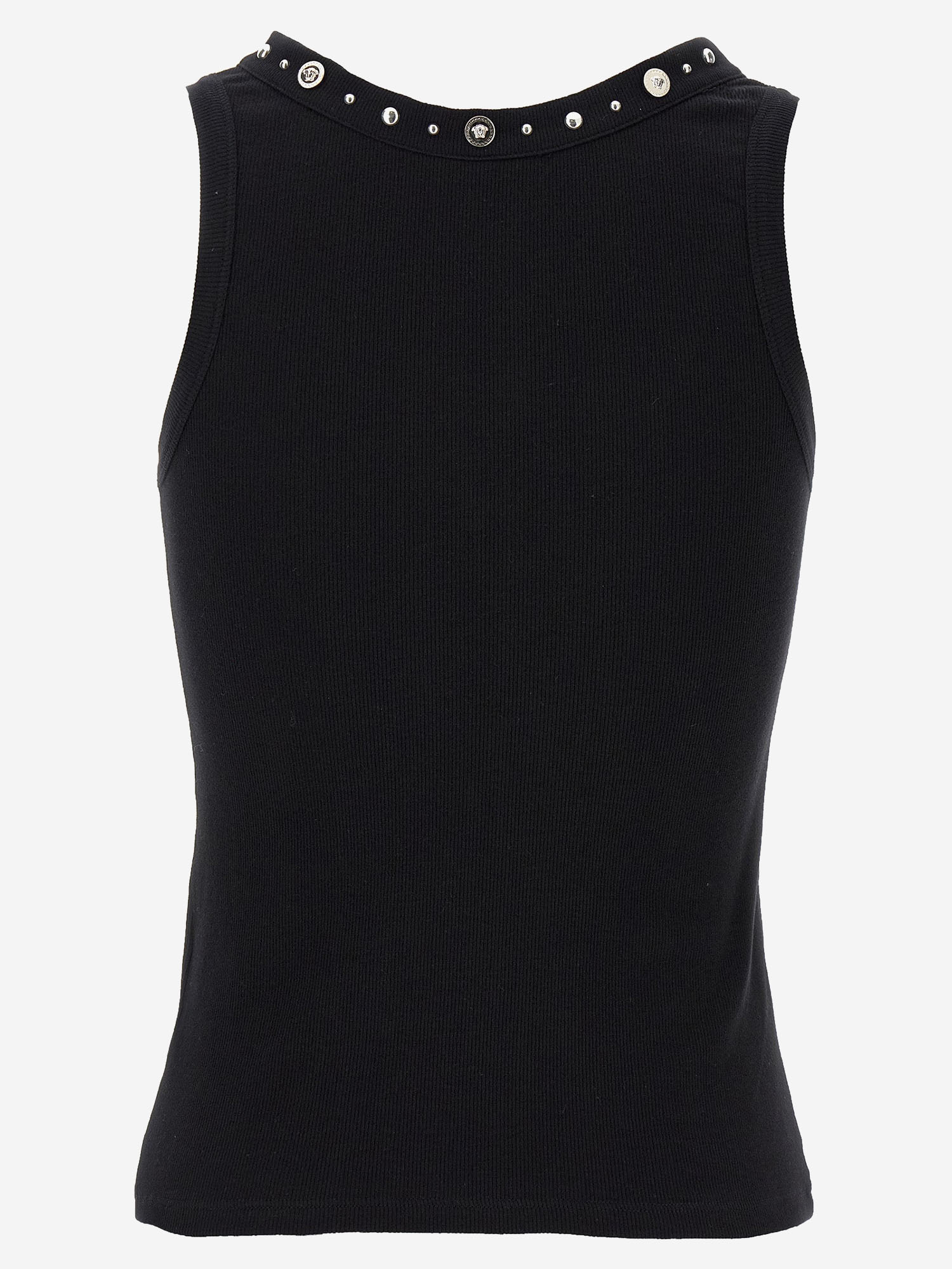 TOP IN COTONE STRETCH CON BORCHIE 1023209 1A172211B000 VERSACE 