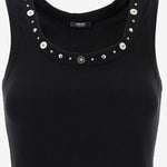 TOP IN COTONE STRETCH CON BORCHIE 1023209 1A172211B000 VERSACE 