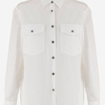 CAMICIA IN COTONE CON BOTTONI A CONTRASTO 1023767 1A147481W000 VERSACE 