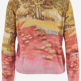 CARDIGAN IN SETA CON STAMPA NATURISTA 1024236 1A178775X000 VERSACE 