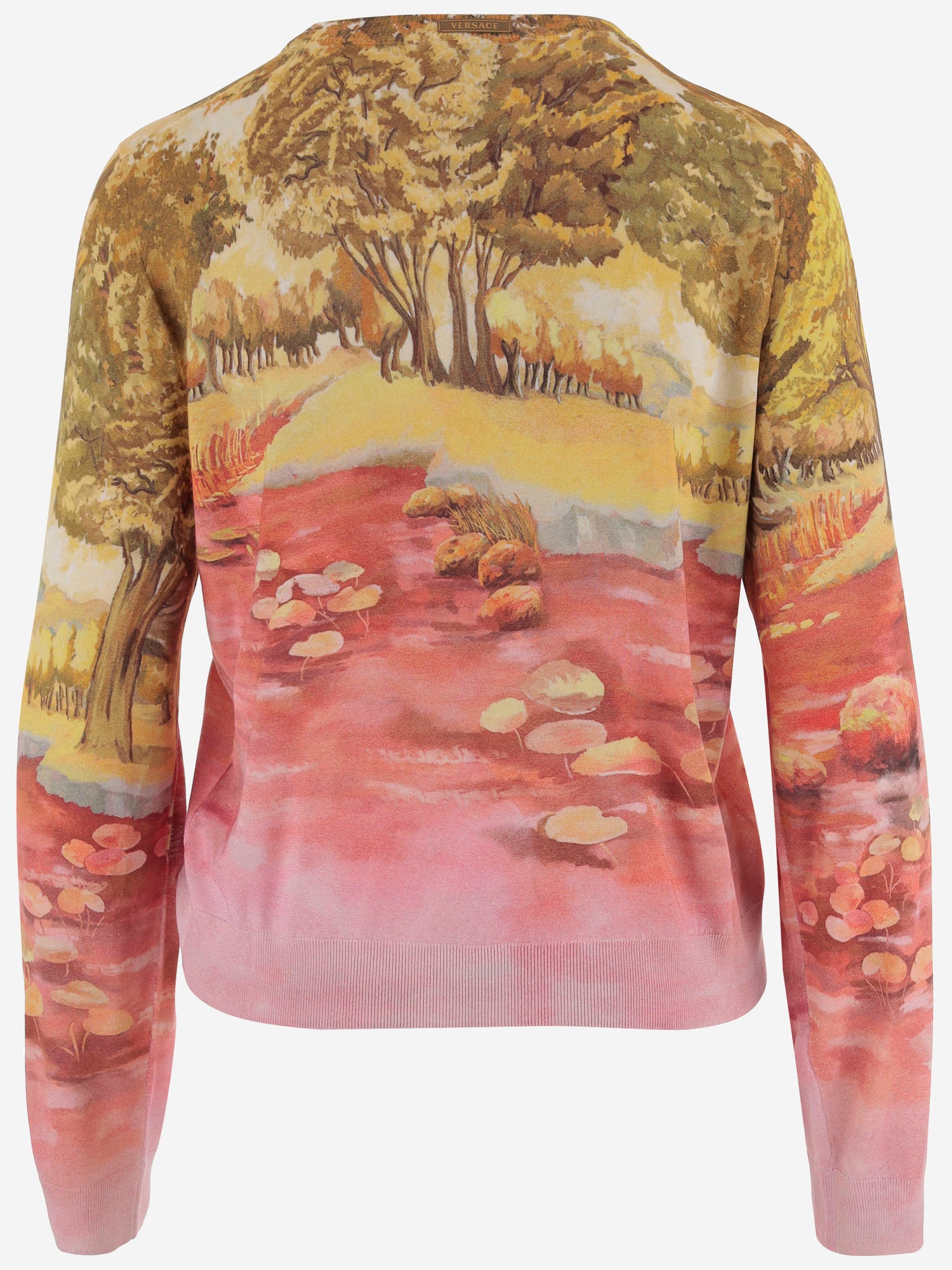 CARDIGAN IN SETA CON STAMPA NATURISTA 1024236 1A178775X000 VERSACE 