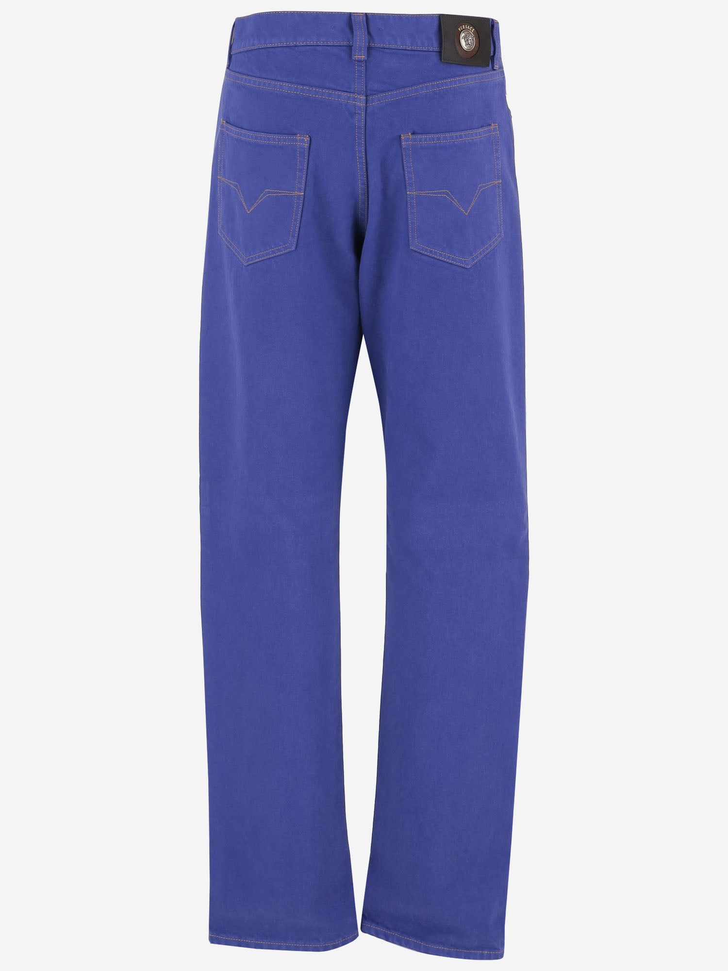 JEANS IN COTONE A GAMBA DRITTA 1024569 1A178711DB10 VERSACE 