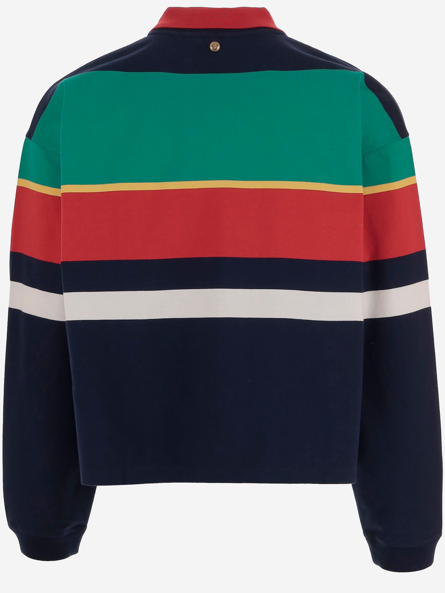 MAGLIA POLO IN COTONE A RIGHE 1024580 1A178906G870 VERSACE 
