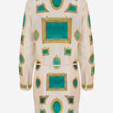 ABITO IN TWILL DI SETA CON STAMPA 1024659 1A17955K940 VERSACE 
