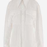 Camicia in cotone con colletto a punta FSH807CO0063 100 AMI 