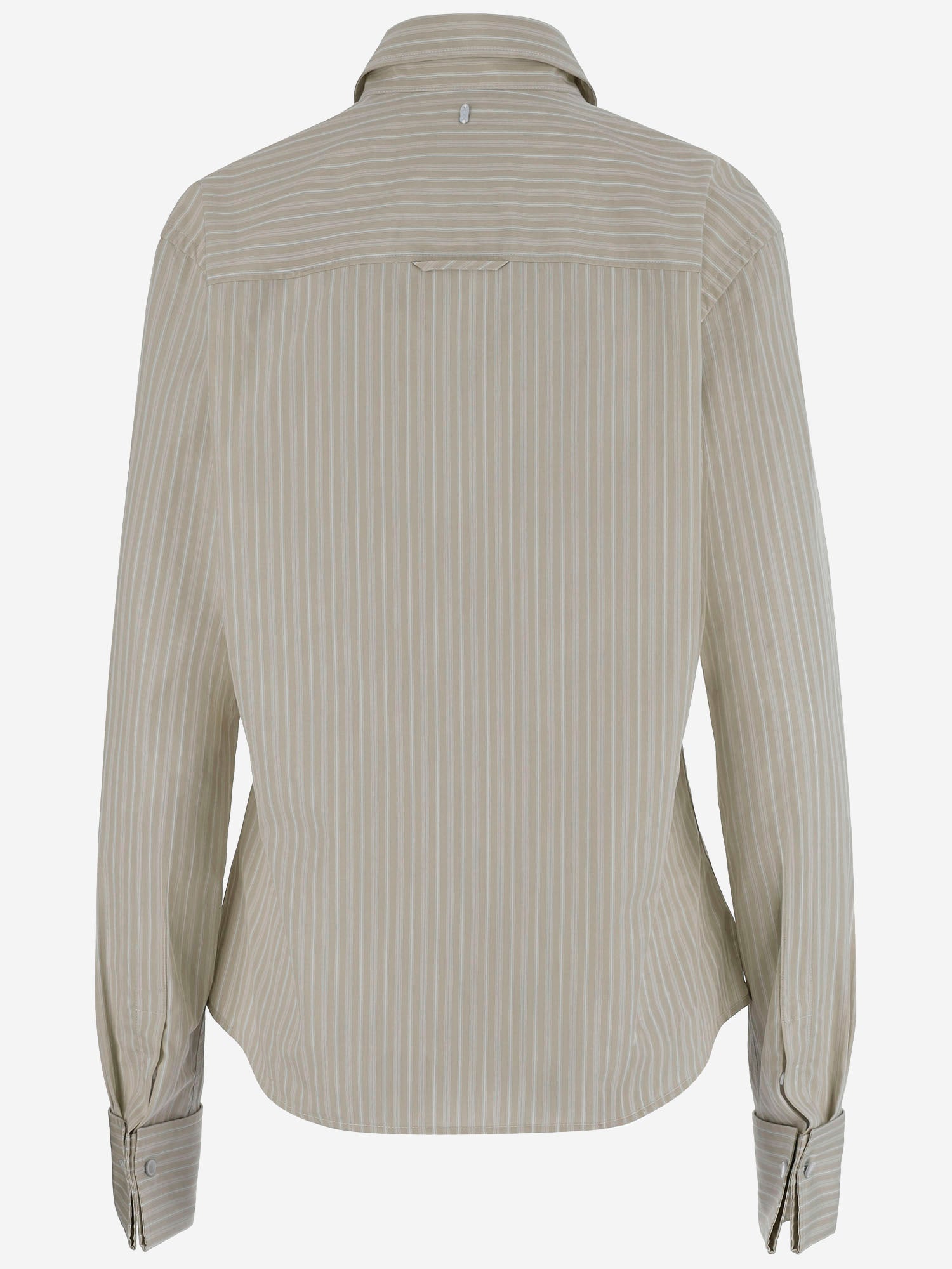 Camicia in cotone con jabot a righe FSH821CO0219 A040 AMI 
