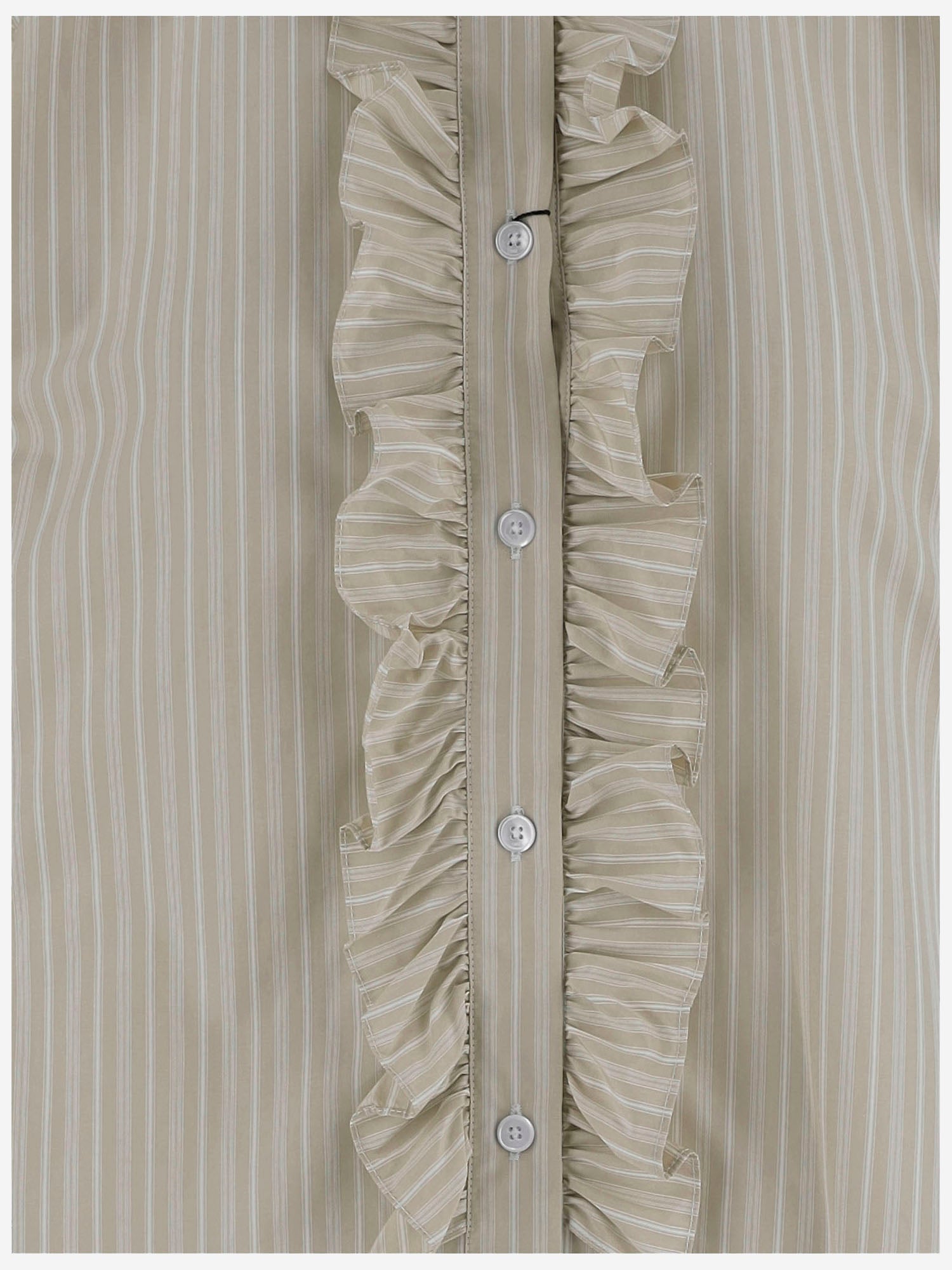 Camicia in cotone con jabot a righe FSH821CO0219 A040 AMI 