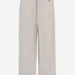 PANTALONI IN MISTO LINO CON ELASTICO IN VITA FTR868VI0052 136 AMI 