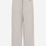 PANTALONI IN MISTO LINO CON ELASTICO IN VITA FTR868VI0052 136 AMI 