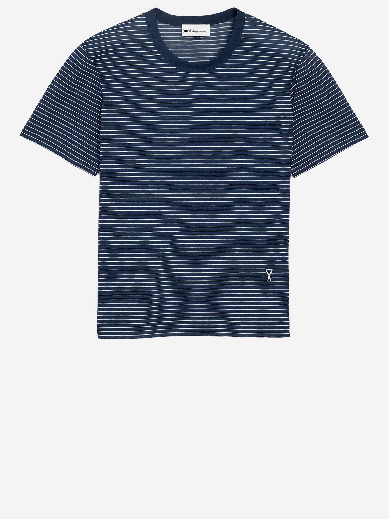 T-SHIRT IN COTONE A RIGHE FTS373JE0212 A044 AMI 