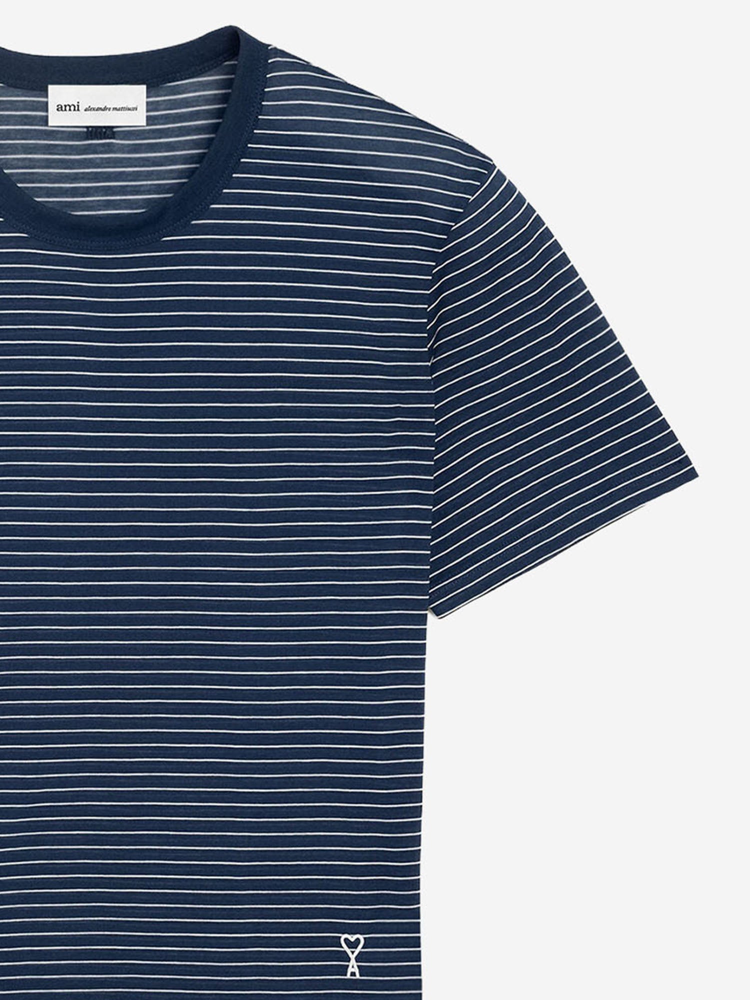 T-SHIRT IN COTONE A RIGHE FTS373JE0212 A044 AMI 