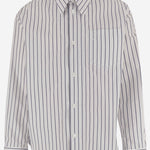 CAMICIA IN COTONE A RIGHE USH808CO0220 A074 AMI 