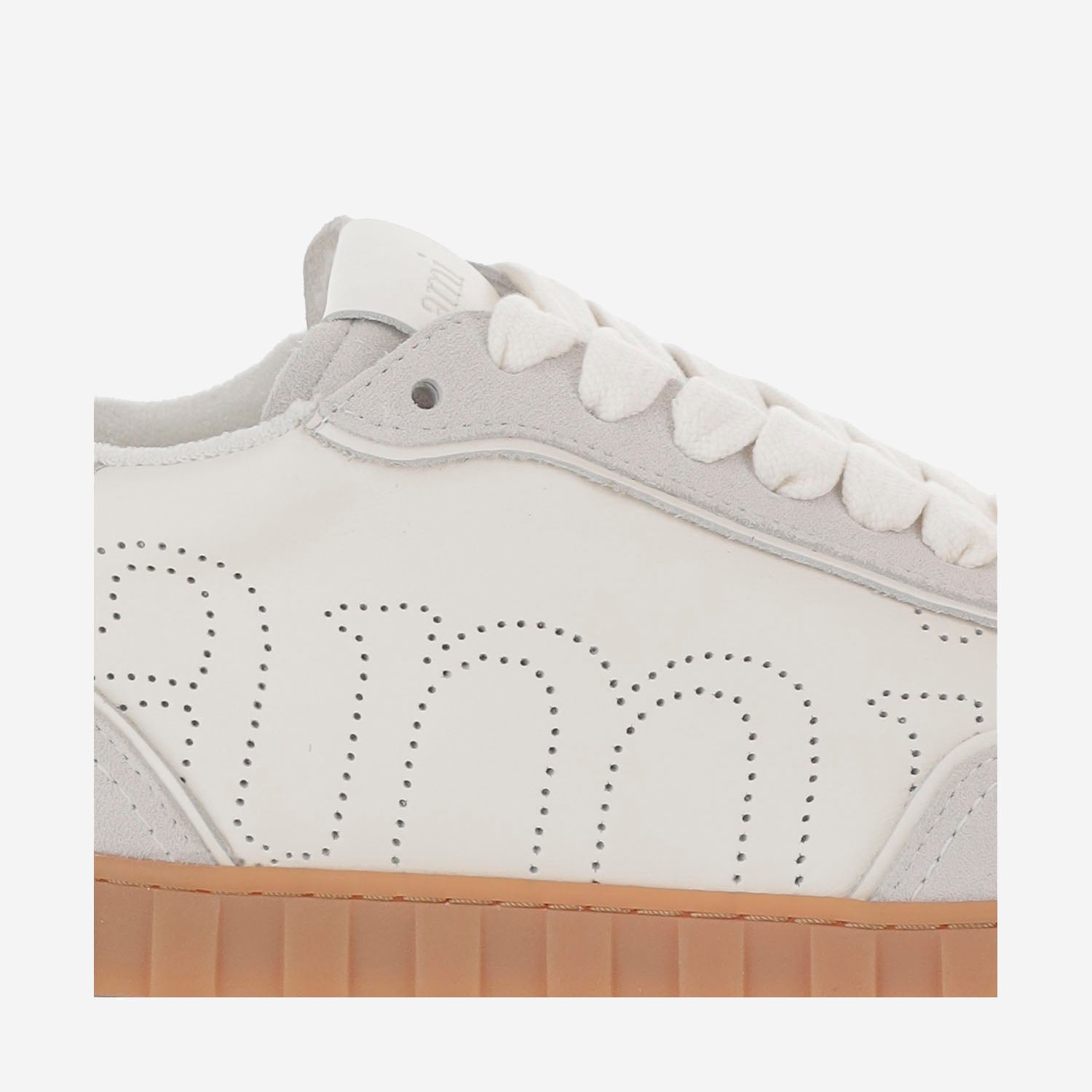 SNEAKERS IN PELLE CON LOGO USN508AL0126 100 AMI 