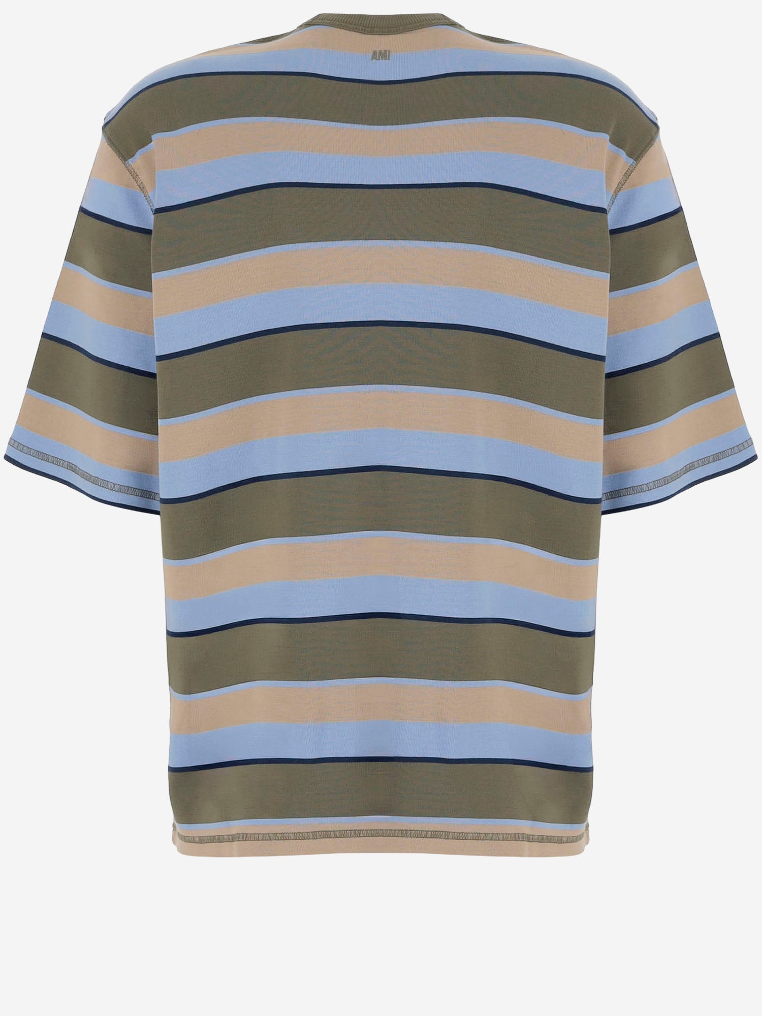T-SHIRT IN COTONE STRETCH A RIGHE UTS369JE0209 A073 AMI 