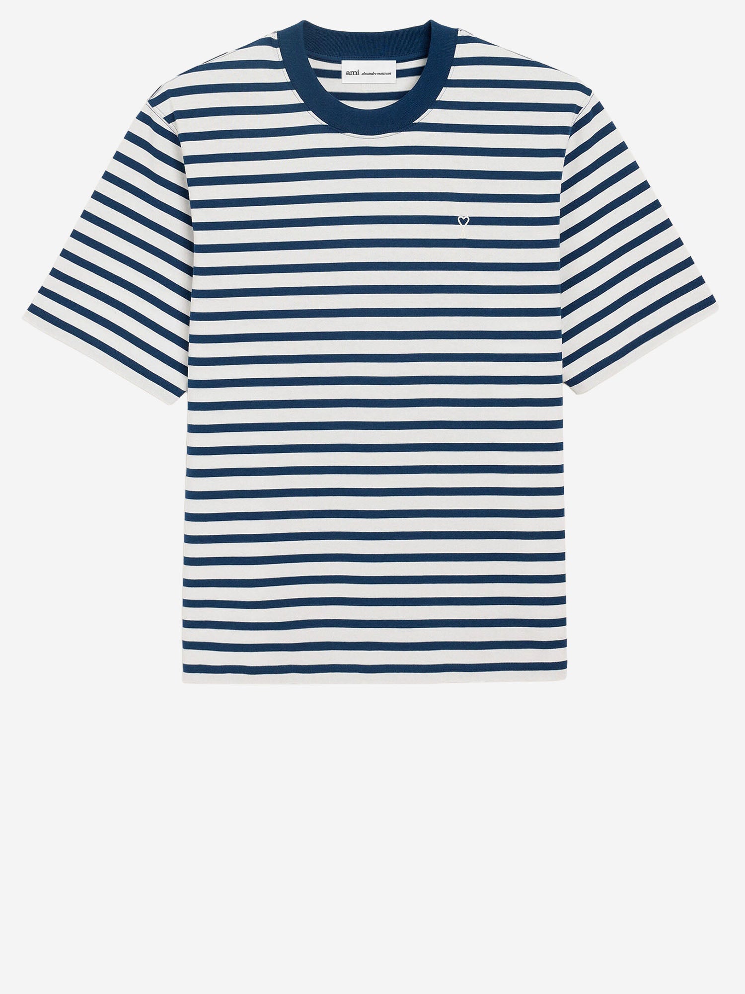 T-SHIRT IN COTONE A RIGHE UTS374JE0210 A044 AMI 