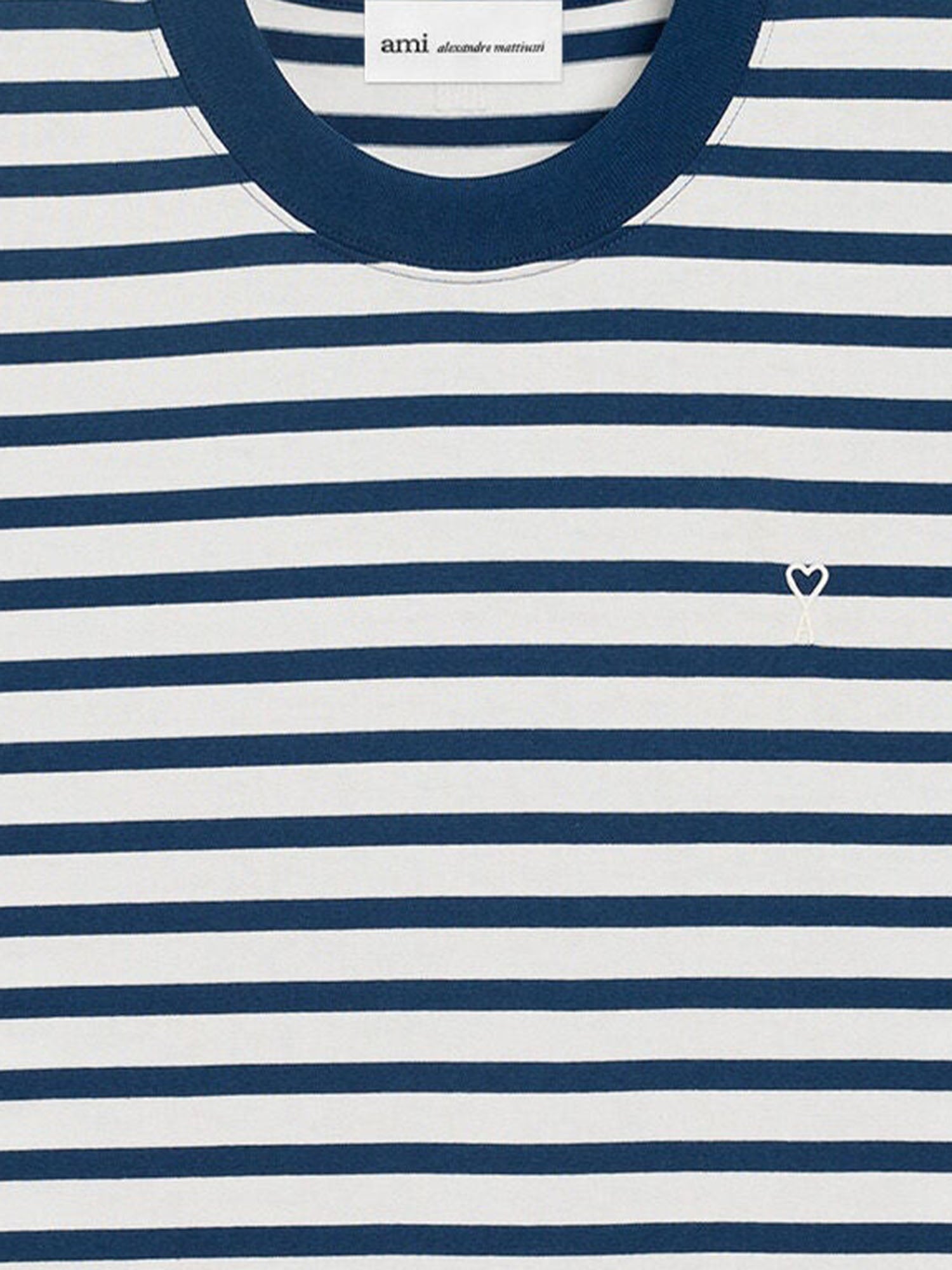T-SHIRT IN COTONE A RIGHE UTS374JE0210 A044 AMI 