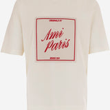 T-SHIRT IN COTONE CON STAMPA AMI PARIS HERITAGE UTS385726 136 AMI 