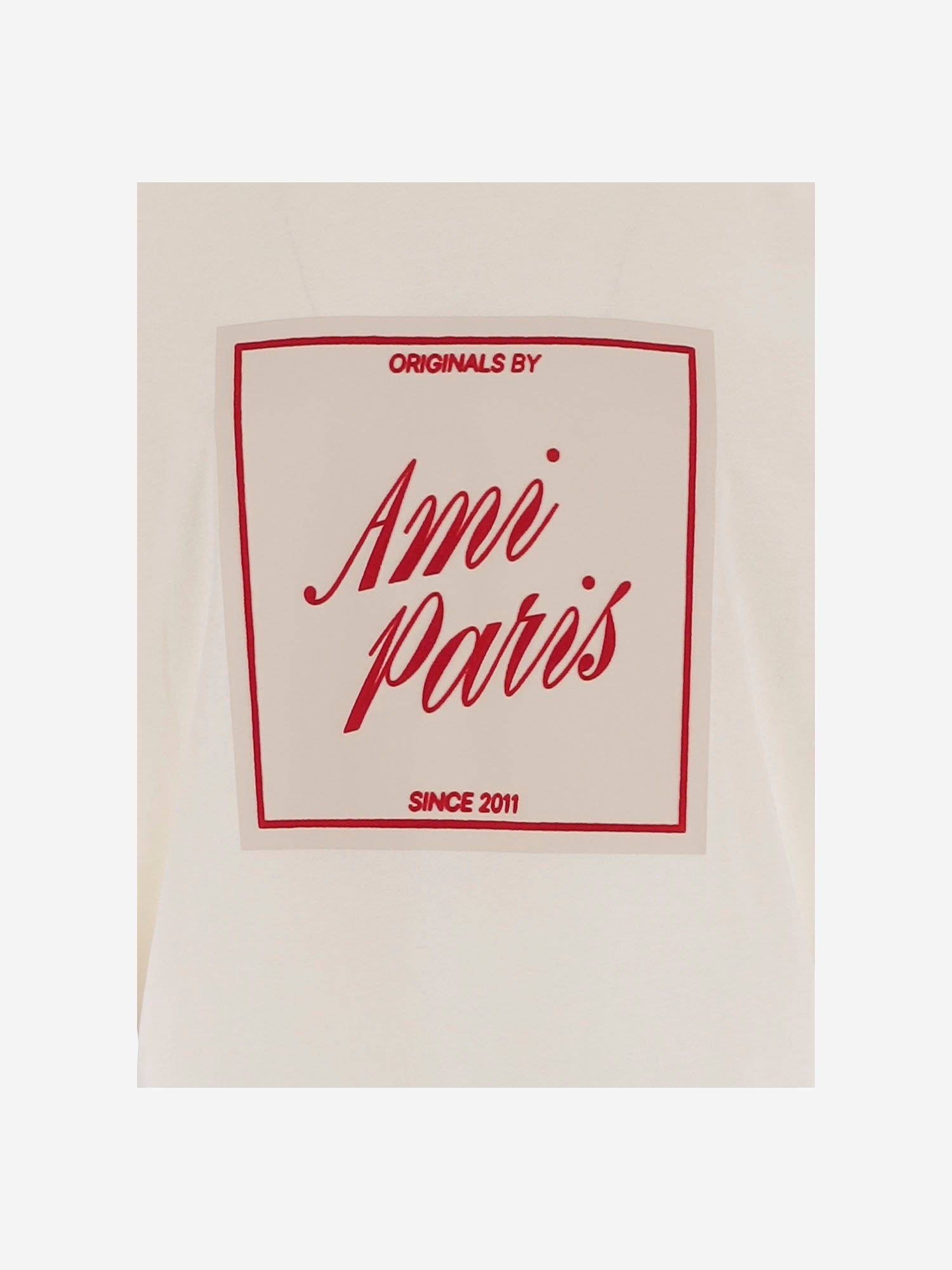 T-SHIRT IN COTONE CON STAMPA AMI PARIS HERITAGE UTS385726 136 AMI 