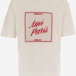 T-SHIRT IN COTONE CON STAMPA AMI PARIS HERITAGE UTS385726 136 AMI 