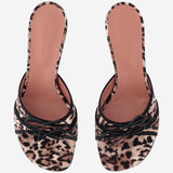 SLIPPER ELEONORA IN SETA ELEONORASLIPPER 45LEOPARDBLACK AMINA MUADDI 