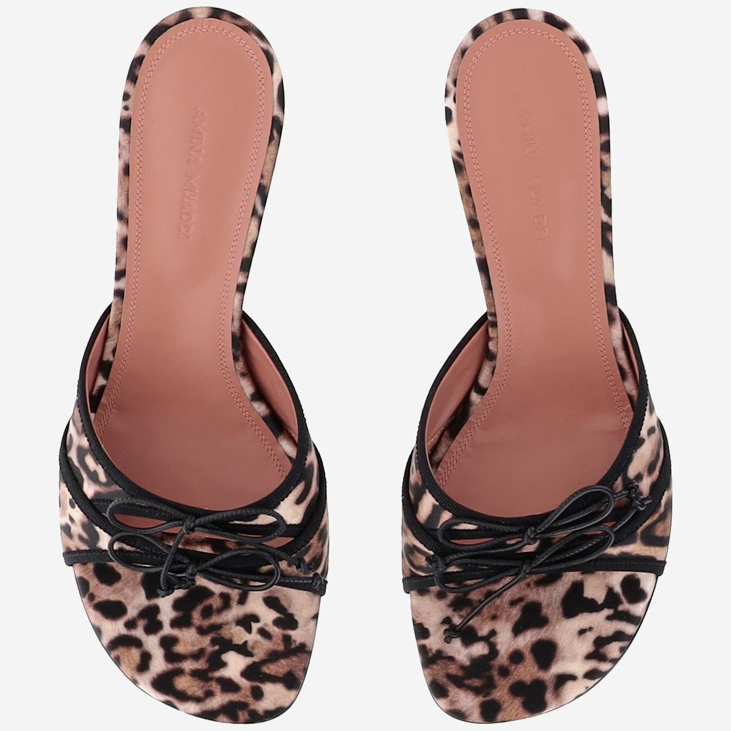 SLIPPER ELEONORA IN SETA ELEONORASLIPPER 45LEOPARDBLACK AMINA MUADDI 