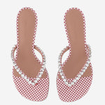 Sandali Gigi in raso GIGITHONG 45REDWHITE AMINA MUADDI 