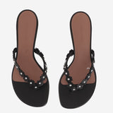 Sandali Janis in pelle JANISTHONG 45BLACKWHITE AMINA MUADDI 