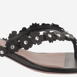 Sandali Janis in pelle JANISTHONG 45BLACKWHITE AMINA MUADDI 