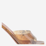 SANDALI LUPITA SNAKE LUPITAGLASSSLIPPER 95TANSNAKE AMINA MUADDI 
