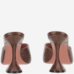 SANDALI LUPITA IN PELLE LUPITASLIPPER 95BROWNPRINTEDCROC AMINA MUADDI 