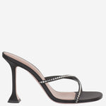 Sandali Sally in raso SALLYSLIPPER 95BLACKWHITE AMINA MUADDI 