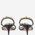 SANDALI VITTORIA CON APPLICAZIONI FLOREALI VITTORIASLIPPER 55BLACKMULTICOLOR AMINA MUADDI 