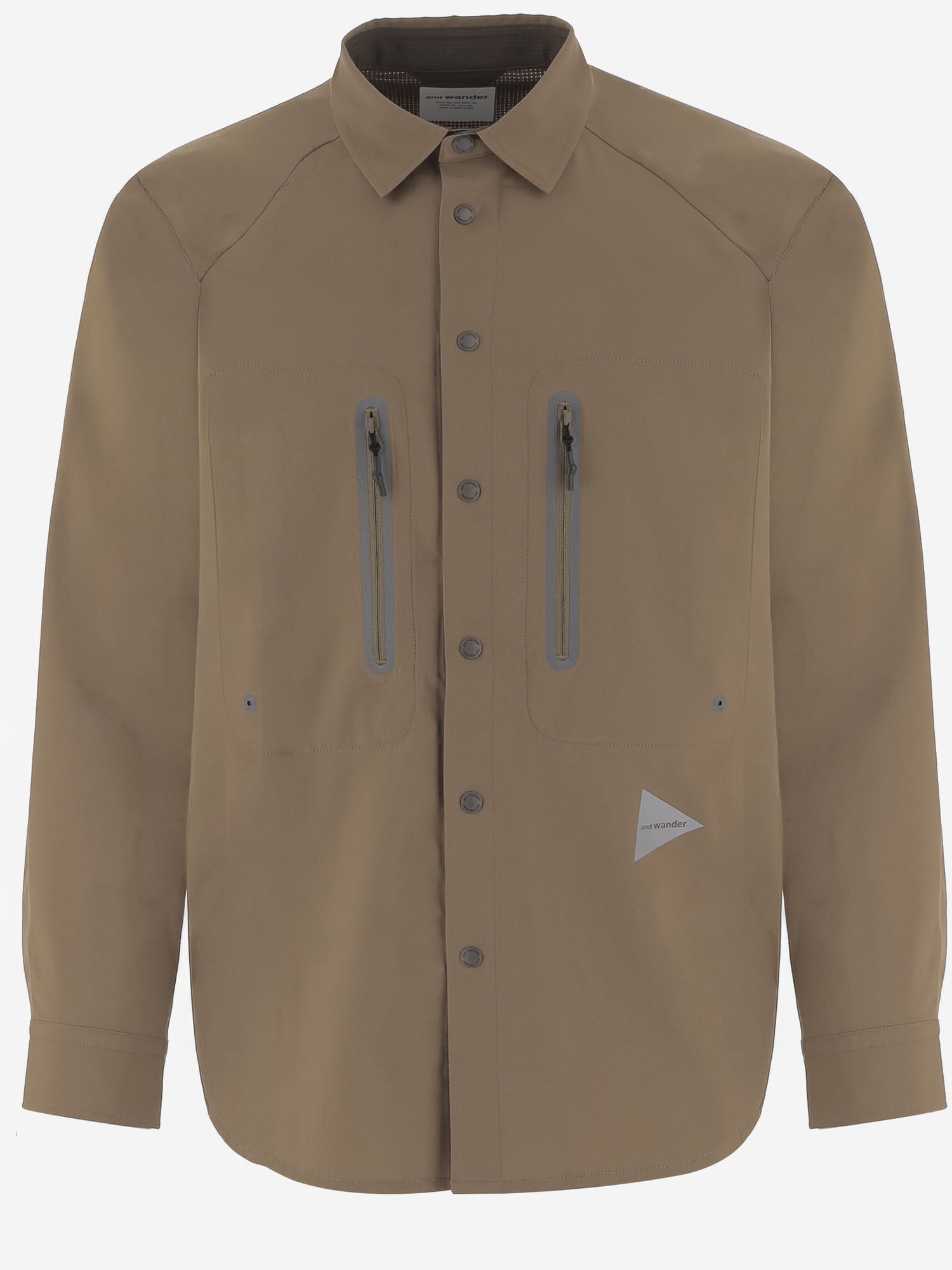 CAMICIA IN NYLON CON PANNELLO POSTERIORE A CONTRASTO 5746953019 182 AND WANDER 