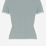 T-SHIRT IN CASHMERE CON BORDI A CONTRASTO KNJP2616 128 ARCH4 