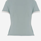 T-SHIRT IN CASHMERE CON BORDI A CONTRASTO KNJP2616 128 ARCH4 